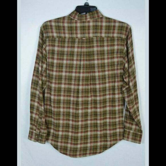 WOVERINE PLAID SOFT COTTON BROWN RED LONG SLEEVE S - Picture 2 of 8
